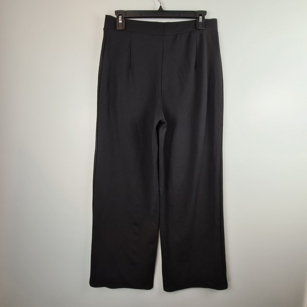 H&M Women's Black Button Front Sailor Pull On Wide Leg Trousers Medium Workwear‎ - Picture 8 of 8